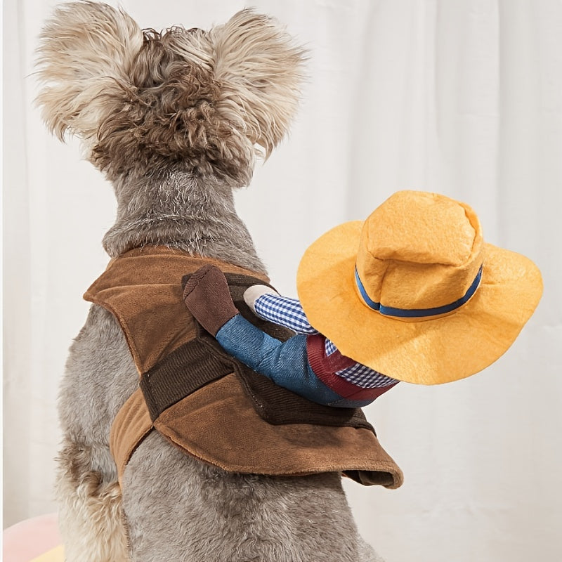 Cowboy Reiter Kostüm für Hunde & Katzen 🤠 | Lustiges Outfit für Halloween & Partys