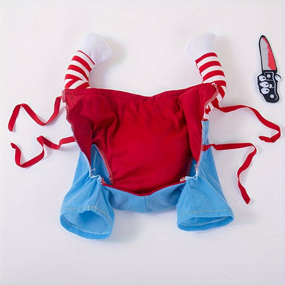 Halloween Chucky-Kostüm für Hunde & Katzen 🔪 | Lustiges Unisex Outfit für mittlere Vierbeiner