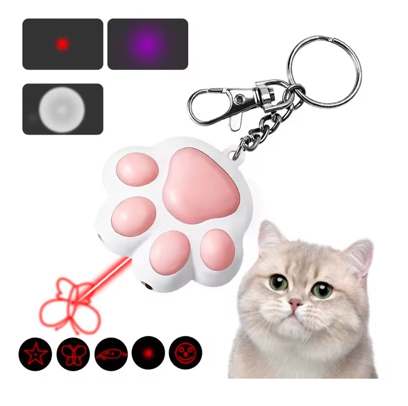 Interaktives Katzenspielzeug mit Laser & Schlüsselanhängerfunktion – 5 Muster