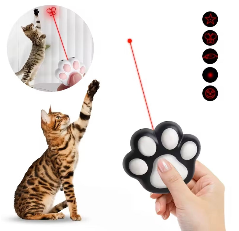 Interaktives Katzenspielzeug mit Laser & Schlüsselanhängerfunktion – 5 Muster