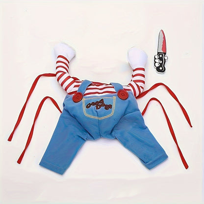 Halloween Chucky-Kostüm für Hunde & Katzen 🔪 | Lustiges Unisex Outfit für mittlere Vierbeiner
