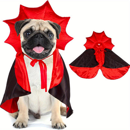 Halloween Vampir-Umhang für Hunde 🦇 | Roter & Schwarzer Cape-Look für kleine, mittlere & große Hunde