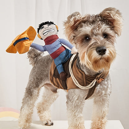 Cowboy Reiter Kostüm für Hunde & Katzen 🤠 | Lustiges Outfit für Halloween & Partys